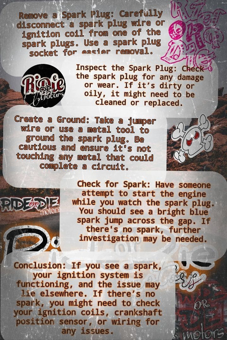 Check to see if car is getting spark